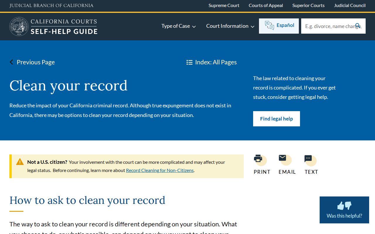 California Courts arrest record relief information for Lassen County