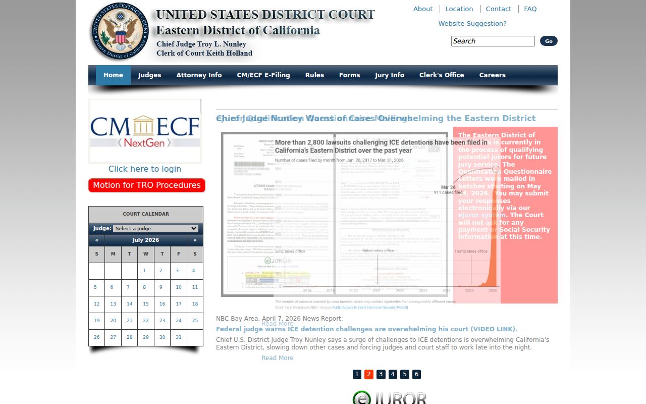 Eastern District federal criminal court serving Lassen County